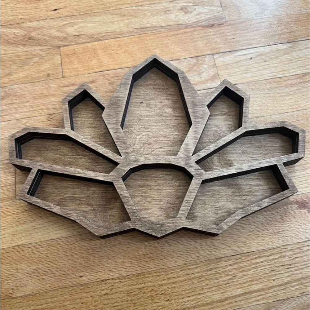 Lotus Flower Wooden Crystal Holder